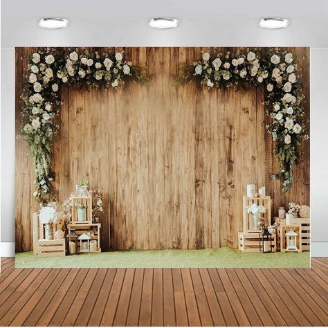 Art Studio Green Leaves Photography Backdrops Spring Nature Safari Party Decoration Outdoorsy Newborn Baby Shower Backdrop We Wood Backdrop Wedding, Simple Beach Wedding, Rustic Wedding Backdrops, Wooden Backdrops, Photo Backdrop Wedding, Wedding Backdrop Design, Wood Backdrop, Bridal Decorations, Fa Fal