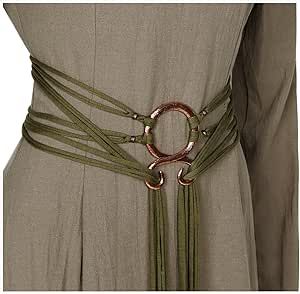 L'VOW Long Rope Ring Knotted Belt for Women Norse Witch Waist Chain Troll Cross Body Waistband Shaman Pagan Viking Accessory Viking Belt, Rope Rings, Long Rope, Rope Belt, Ring Der O, Branded Belts, Waist Chain, Fantasy Clothing, Belts For Women