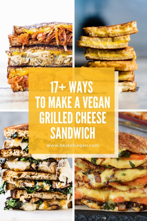 17+ Ways to Make a Vegan Grilled Cheese Sandwich - Best of Vegan Veggie Grilled Cheese, Vegan Grilled Cheese, Guacamole Grilled Cheese, Cheese Game, Perfect Grilled Cheese, Grilled Cheese Recipe, Vegan Sandwiches, Making Grilled Cheese, Gourmet Grilled Cheese