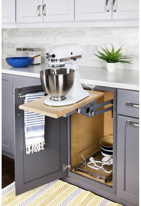 Appliance Lift, Appliances Storage, Hardware Resources, Cabinets Organization, Kitchen Cabinet Design, Base Cabinets, Cabinet Design, Diy Kitchen, Kitchen Aid