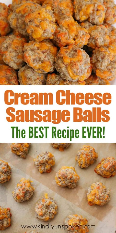 Best Sausage Balls, Cream Cheese Balls, Sausage And Cream Cheese, Cheese Sausage Balls, Cream Cheese Sausage, Cream Cheese Sausage Balls, Sausage Balls Recipe, Best Sausage, Bisquick Recipes