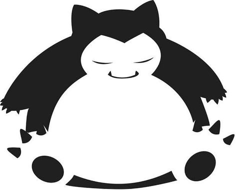 Snorlax stencil by Longquang - Thingiverse Snorlax Pumpkin Carving, Pokemon Pumpkin Stencils, Pokemon Silhouette, Pokemon Stencils, Pokemon Pumpkin, Pokemon Decal, Easy Pokemon, Printable Pumpkin Stencils, Carving Templates