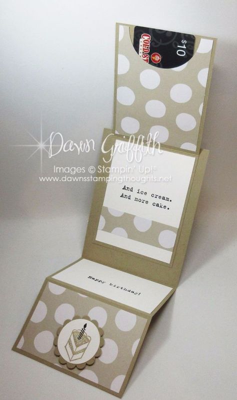 Stampin Up Folded Cards, Gift Card Basket, Dawn Griffith, Gift Card Holder Diy, Gift Cards Money, Christmas Gift Card Holders, Gift Holders, Card Folds, Fun Folds