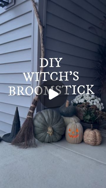 Kaley Acerbi on Instagram: "DIY WITCH’S BROOMSTICK 🧙🧹 

I saw some broomsticks online and thought they were way overpriced so you know I had to make my own😆

We made some dates out of it and picked some sticks at our local park. Sanded them and took a heather broom and attached it ourselves with twine. 

Placed some orange lights throughout and BAM. This was a fun DIY to do together and they look so cool on our front porch. 

Comment “SHOP” and I’ll send you the links for what I used here! 🧙🧹🖤" Diy Witch, Witches Broomsticks, Witch Diy, Instagram Diy, Fun Diy, Light Orange, Twine, Front Porch, Fun Diys