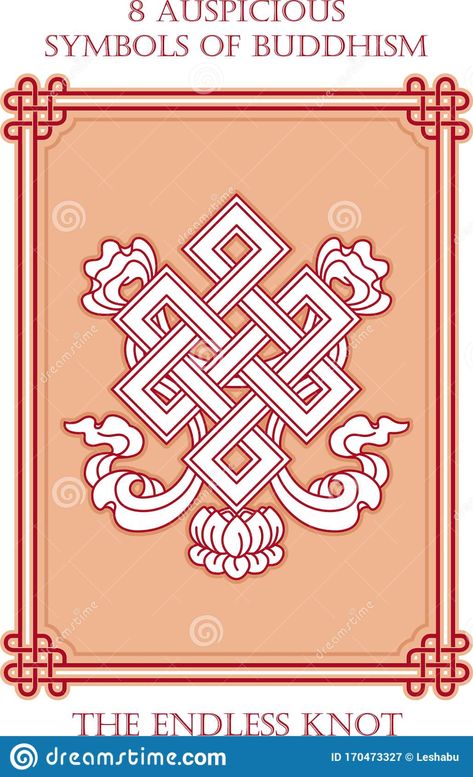 Ashtamangala, 8 Auspicious Symbols Of Buddhism - The Endless Knot Stock Vector - Illustration of asian, elements: 170473327 Knot Illustration, Buddhist Iconography, Buddhist Tattoo, Endless Knot, Asian Dragon, Banner Ads Design, Silhouette Images, Tibetan Art, Old Logo