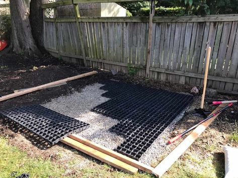 How to Install a Hot Tub in Your Backyard Diy Patio With Hot Tub, Diy Backyard Hot Tub, Backyard Hot Tub Area, Floating Deck For Hot Tub, Hot Tub Pathway, Diy Hot Tub Pad, Hot Tub On Grass Ideas, Installing A Hot Tub, Pavers Around Hot Tub