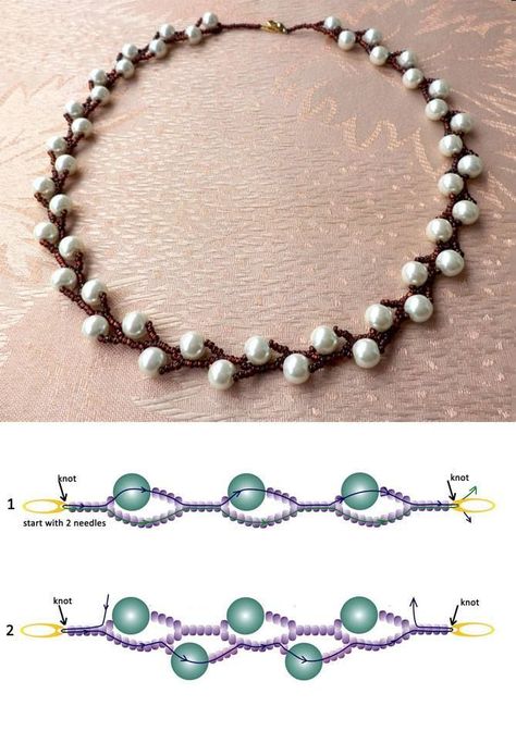 Best 10 Best Seed Bead Jewelry  2017 – Beading Pattern for Beginners! قلادات متدلية, Beaded Necklace Patterns, Beaded Necklace Diy, Easy Diy Jewelry, Beaded Jewelry Tutorials, Beads Bracelet Design, Necklace Patterns, Seed Bead Tutorial, Handmade Jewelry Tutorials