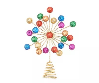 Shop Our Festive Christmas Tree Decorations | Big Lots Hamptons Style Christmas, Rainbow Christmas Decor, Snowflake Dance, Mini Tree Topper, Girlie Christmas, Unique Tree Toppers, Bright Christmas Tree, Christmas Tree Photography, Rainbow Christmas Tree