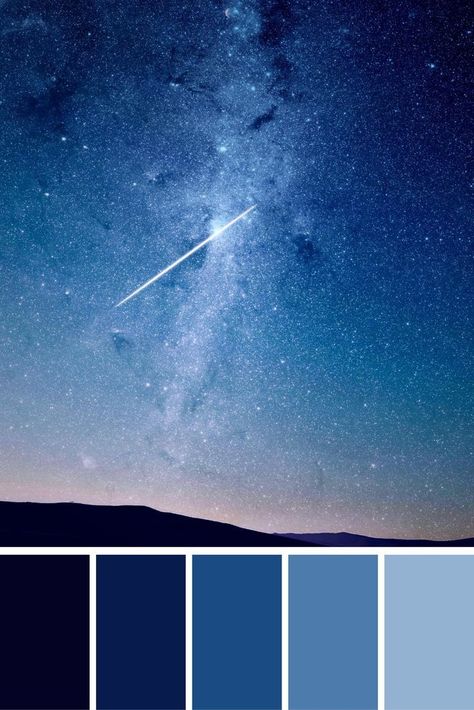 Dark Sky Color Palette, Midnight Blue Palette Colour Schemes, Blue Moon Color Palette, Twilight Sky Color Palette, Stary Night Color Pallete, Night Blue Color Palette, Night Pallete Color, Night Sky Colour Palette, Night Time Color Palette