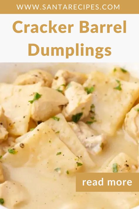 If you're a fan of classic Southern comfort food, then you won't want to miss our Cracker Barrel dumplings recipe. These tender and flavorful ... Cracker Barrel Dumplings Recipe, Cracker Barrel Dumplings, Santa Recipes, Cracker Barrel Recipes, Popular Side Dishes, Southern Comfort Food, Dumplings Recipe, Comfort Food Southern, Dumpling Recipe