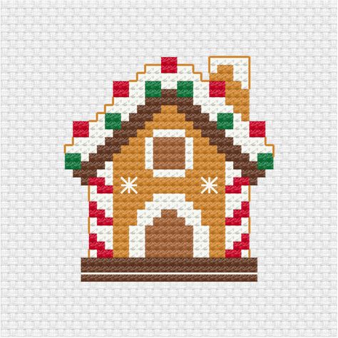 This cute small gingerbread house is the latest addition to the holiday cross stitch pdf pattern series I am building up for my patrons. Gingerbread house cross stitch pdf pattern - Ringcat Gingerbread House Cross Stitch Pattern, Gingerbread Cross Stitch Pattern, Cross Stitch House Patterns Free, Small Christmas Cross Stitch Patterns Free, Cross Stitch House Patterns, Valentine Cross Stitch Patterns Free, Cross Stitch Christmas Ornaments Free, Cross Stitch Gingerbread House, Small Christmas Cross Stitch Patterns