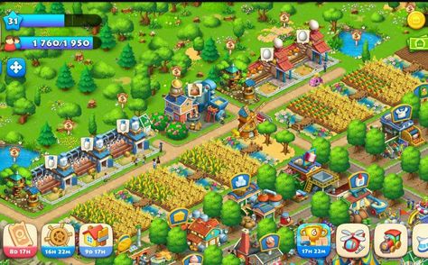 Township Farm Design, Township Design Ideas Farm, Township Game Layout Ideas Beginner, Township Game Layout Ideas, Town Ship Design, Factory Layout, Game Layout, Farm Layout, Hay Day