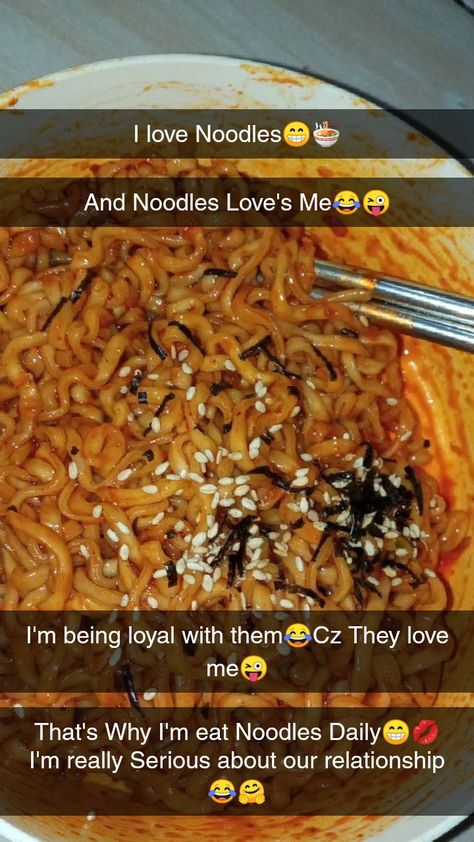 Noodles Snap Streak, Noodles Aesthetic, Pics Editing, Ramen Aesthetic, Fruit Quotes, Life Captions, Creative Snaps For Snapchat, Snap Streaks, Funny Instagram Captions