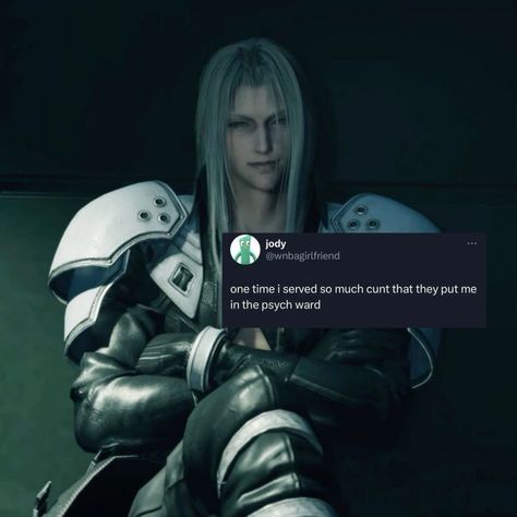 Final Fantasy Funny, Final Fantasy Sephiroth, Final Fantasy Collection, Video Game Memes, Final Fantasy X, Final Fantasy Art, Cloud Strife, Fantasy Male, Gaming Memes