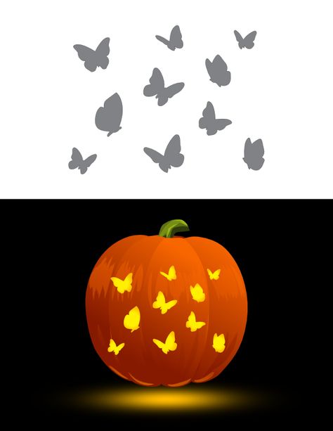 Printable Butterflies Pumpkin Stencil Butterfly Jackolantern, Butterfly Pumpkin Carving Stencil, Pumpkin Carving Ideas Butterfly, Pumpkin Carving Butterfly, Butterfly Pumpkin Carving, Pumpkin Carving Patterns Printable, Butterfly Pumpkin, Printable Butterflies, Pumpkin Carving Stencils Templates