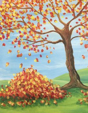 Fall Leaves Boho Canvas Art, Learn Acrylic Painting, Fall Tree Painting, Fall Canvas Painting, Fall Drawings, Sky Art Painting, Fall Canvas, Flow Painting, Paint Nite