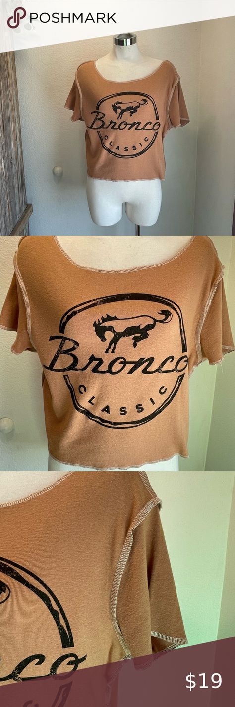 Ford bronco classic cropped t shirt official licensed product women’s xl graphic Bronco Classic, Cropped T Shirt, Ford Bronco, Spring Season, Beige Color, Perfect Match, Cotton Blend, Ford, Wardrobe