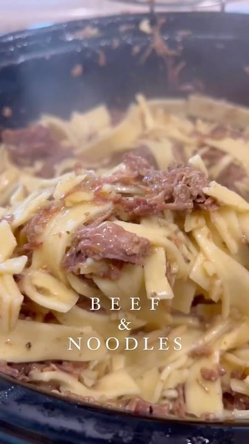 Lori Conway on Instagram: "Who else loves comfort food? If yes you will want to save this one to make!! And comment “recipe” Hands down my favorite recipe!! #crazybusymama #easycrockpotmeals   For more 𝙍𝙚𝙘𝙞𝙥𝙚𝙨 𝙡𝙞𝙠𝙚 𝙩𝙝𝙞𝙨 𝙜𝙤 𝙩𝙤 𝘾𝙍𝘼𝙕𝙔𝘽𝙐𝙎𝙔𝙈𝘼𝙈𝘼.𝐂𝐎𝐌    Italian Beef & Noodles:   4 ingredient Slow cooker meal:  2 lbs of stew meat Packet of Italian seasoning  (I love Good Seasonings brand) 1 stick of butter 16 oz of amish egg noodles  Add the stew meat, italian dressing, and stick of butter to the crockpot Cook for 6-8 hours on low and do not lift the lid When it’s almost time, prepare the amish egg noodles Pour the noodles into the crockpot Mix the noodles and the stew meat  #crazybusymama #reclaimthetable #easycrockpotmeals #easyslowcookerrecipes #crazybusymamas Beef Stew Meat And Noodles, Amish Egg Noodles, Lori Conway, Slow Cooker Meal, The Stew, Beef Noodles, Italian Beef, Beef Stew Meat, Stew Meat