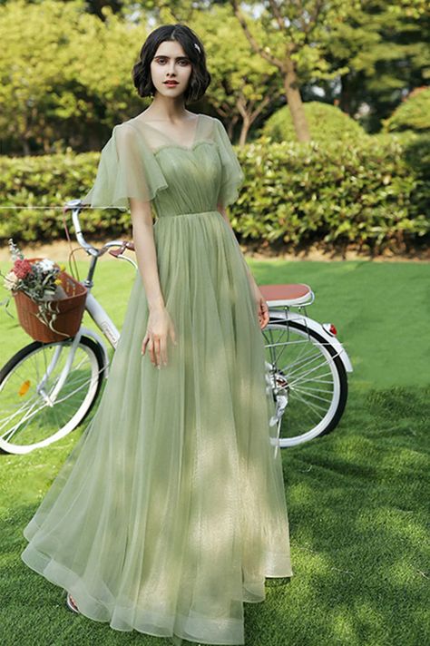 Sage green formal dress