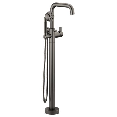 Litze® | SINGLE-HANDLE FREESTANDING TUB FILLER - Less Handle Floor Mount Tub Filler, Freestanding Tub Filler, Bar Faucets, Industrial Space, Urban Industrial, Freestanding Tub, Custom Shower, Bath Faucet, Gold Chrome