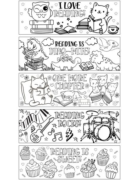 ​​​​Free Printable Bookmarks to Color Bookmarks Coloring Pages, Colour In Bookmarks, Color In Bookmarks, Coloring Pages Bookmarks, Coloring Page Bookmarks, Bookmark Coloring Free Printable, Harry Potter Bookmarks Printable Free, Bookmarks To Print Free Printable, Book Marks To Color