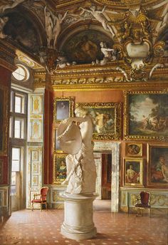 jaded-mandarin: “ Antonio Delle Vedove. Palazzo Pitti Interior, 19th Century. Pitti Palace, Italian Sculpture, Historical Interior, Palace Interior, Italy Holidays, Italian Villa, Paris Photo, Old Rose, Paris Photos