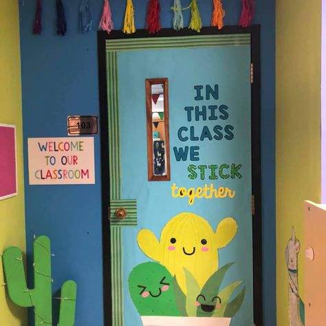 Desert Bulletin Board Ideas, Desert Door Decorations Classroom, Cactus Door Decorations, Desert Classroom Decor, Summer Rooms, Preschool Classroom Layout, Cactus Classroom Decor, Monumental Vbs, Cactus Classroom