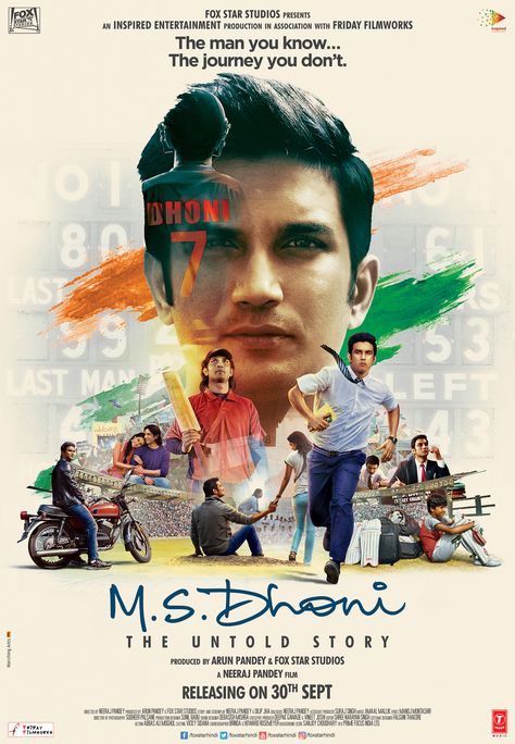 M.S. Dhoni: The Untold Story (2016) Ms Dhoni Movie, Movie One Day, M S Dhoni, Imdb Movies, Bollywood Posters, Ms Dhoni, Movies 2016, Sushant Singh, Movie Tickets