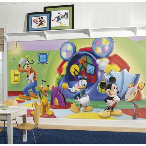 Friends Room, Disney Mickey Mouse Clubhouse, Stylish Nursery, Colorful Murals, Disney Home Decor, Whatsapp Wallpaper, Childrens Wall Art, Removable Wall Murals, Chair Rail