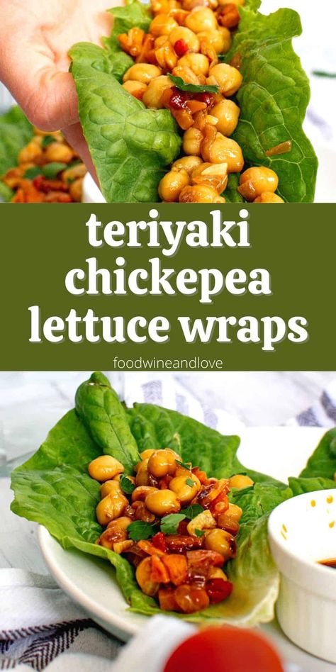 You are here: Home / Recipes Genres / Appetizers and Sides / Teriyaki Chickpea Lettuce Wraps TERIYAKI CHICKPEA LETTUCE WRAPS Filed Under: APPETIZERS AND SIDES, DINNER, EASY, MEDITERRANEAN DIET, VEGAN RECIPES 📋 SEE THE RECIPE (PLEASE READ THE ENTIRE ARTICLE FOR IMPORTANT INFORMATION ABOUT THIS RECIPE) 111 Shares Teriyaki Chickpea Lettuce Wraps that I must say taste as good, if not better than, the chicken lettuce wraps that I have seen. I like that these wraps are both vegan and Mediterranea Recipe For Lettuce Wraps, Copycat Lettuce Wraps, Healthy Lettuce Wraps, Veggie Lettuce Wraps, Chickpea Lettuce Wraps, Mediterranean Diet Recipe, Vegan Copycat, Easy Lettuce Wraps, Vegan Lettuce Wraps