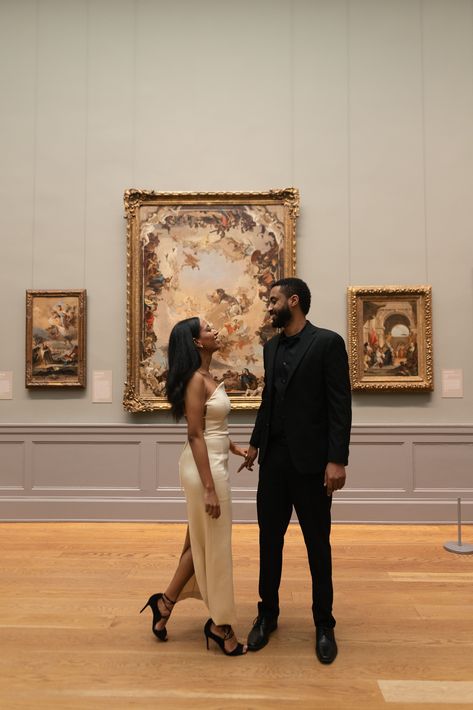 Dreamy Backdrop, Museum Photography, Couple Engagement Pictures, Engagement Pictures Poses, Engagement Outfit, Engagement Inspo, Elegant Outfits, City Engagement, Museum Wedding