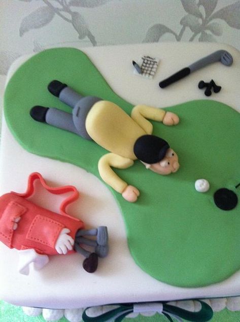 Golf Centerpiece Ideas, Golf Cakes For Men, Golf Party Ideas, Golfer Cake, Golf Course Cake, Golf Themed Party, Golf Themed Cakes, Golfers Birthday, Golf Birthday Cakes