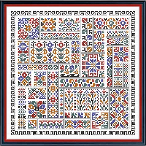 Cliffside Stitches | I've just released a new design: Croatian Sampler, inspired by traditional Croatian embroidery motifs. Now available in my Etsy shop, link… | Instagram Croatian Pattern, Croatian Embroidery, Cross Stitch Sampler Patterns, Folk Embroidery, Embroidery Motifs, Small Projects, Cross Stitch Samplers, Stitch Art, Dmc Floss