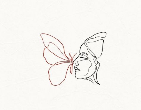 Single Line Butterfly Drawing, Continuous Line Tattoo Butterfly, Butterfly And Face Tattoo, Disco Butterfly, Butterfly Face Tattoo, Fine Line Butterfly, Tiny Butterfly Tattoo, Continuous Line Tattoo, Line Butterfly