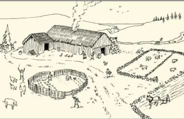 Despite being involved in the raids all over Western Europe, most vikings were farmers. The Viking raiders and traders would normally come home with their goods to help operate their farms. Even though most vikings were farmers, we don't know much about their farming practices. Norse Longhouse, Viking Houses, Window With Shutters, Viking Longhouse, Pole Lathe, Hearth Fireplace, Viking People, Norwegian Vikings, Viking House