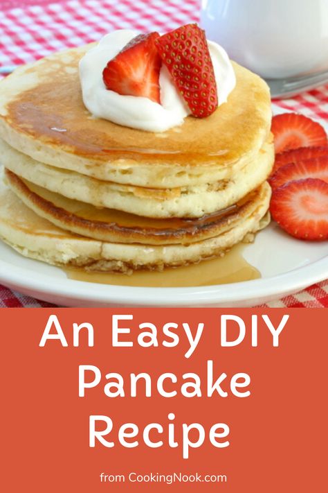 A fantastic easy pancake recipe. Homemade Pancake Mix Recipe, Easy Homemade Pancake Recipe, Pancake Batter Recipe, Easy Pancake Mix, Basic Pancake Recipe, Sugar Free Pancakes, Easy Pancake Recipe, Easy Pancakes, Easy Homemade Pancakes