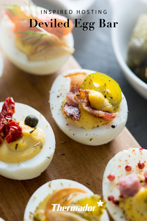 Serve these by the dozen. Add a Deviled Egg Bar to your spring celebrations and let your guests add their own toppings. What are your favorite?​ Eggs Deviled, Recipes Eggs, Deviled Eggs Recipe Easy, Easter Feast, Spring Lunch, Devilled Eggs, Deviled Eggs Recipe, Charcuterie Recipes, Appetizer Bites