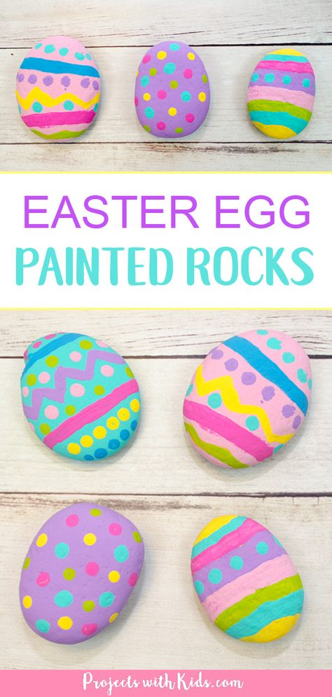 Rocks For Kids, Påskeaktiviteter For Barn, Egg Rock, Diy Osterschmuck, Fun Easter Crafts, Easter Activities For Kids, Easy Easter Crafts, Easter Egg Painting, Easter Eggs Diy