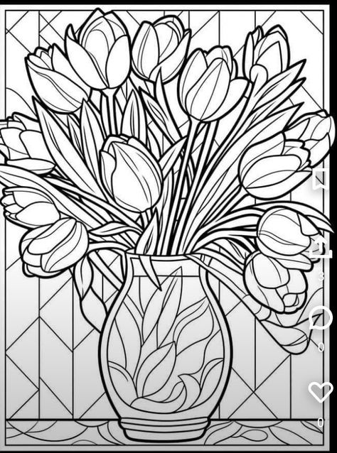 Adult Coloring Pages Free Printable Simple, Mosaic Coloring Pages, Stained Glass Coloring Pages, Flower Colouring Pages, Creation Coloring Pages, Coloring Pages For Grown Ups, Queen Nails, Abstract Coloring Pages, Coloring Pages Inspirational