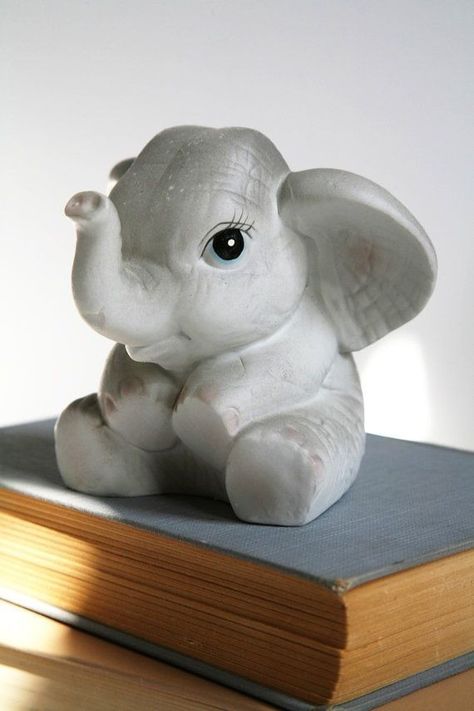 Elephant Pottery, Elephant Home Decor, Ceramic Elephant, Elephant Sculpture, Vintage Figurines, Vintage Elephant, Garden Pottery, Elephant Decor, Animal Sculpture