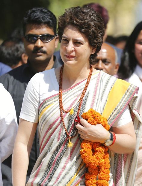 Postcards from 2019 Lok Sabha poll campaign: Priyanka Gandhi's brush with sexism ala Indian style Priyanka Gandhi Saree, Priyanka Gandhi, Aadi Shakti, 4 Birthday, Wedding Sarees, Wedding Saree Indian, Perfect For Me, Indian Style, News India