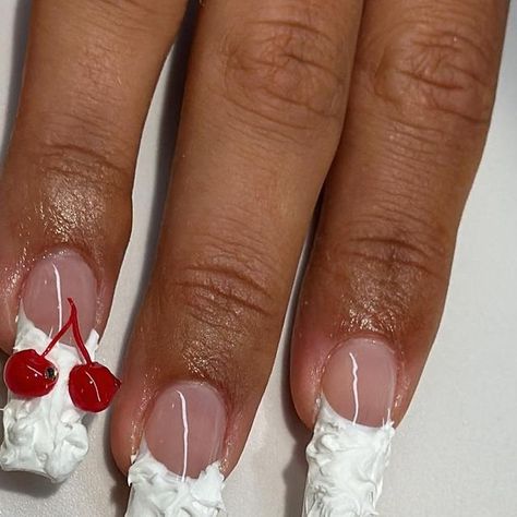 MIRRORS on Instagram: "I don’t think y’all understand how obsessed I am with these 

#explore #explorepage #nailartist #naildesign #3dnailart" Daily Nail, Cherry Nails, Day Plan, 3d Nail Art, Unique Nails, Square Nails, Creative Nails, Nail Artist, Whipped Cream