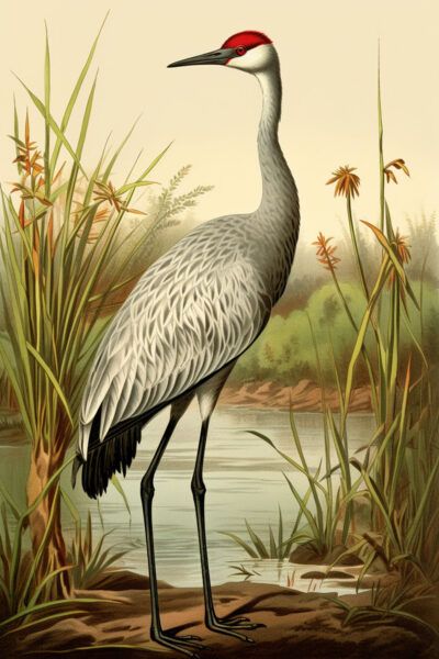 6 Crane Bird Images! - The Graphics Fairy Crane Drawing, Natural Illustration, Japanese Cranes, Crane Bird, Boston Public Library, Botanical Drawings, Bird Drawings, Bird Illustration, Vintage Birds