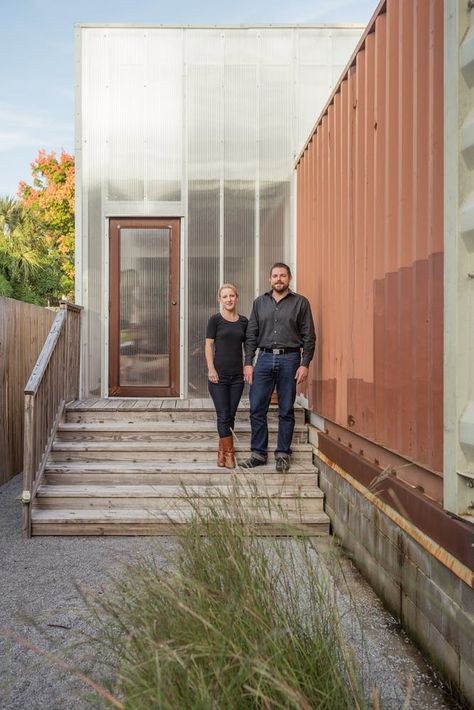 This container house is simply stunning. I can't believe this couple only needed $5,000 to transform it! #containerhome #tinyhome #tinyhouseplans #tinyhouse #fixerupper Sea Can Homes, Sea Container Homes, Cargo Container Homes, Sea Containers, Shipping Container Home, Container Houses, Container Buildings, Sea Can, Container Architecture