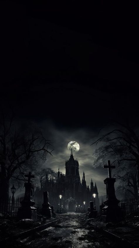 Scary haunted castle, Halloween.  | premium image by rawpixel.com / Nunny Halloween Wallpaper Dark Aesthetic, Halloween Backgrounds Scary, Spooky Wallpapers Aesthetic, Halloween Theme Background, Scary Dark Wallpaper, Graveyard Aesthetic Wallpaper, Gothic Halloween Wallpaper, Haunted Places Aesthetic, Iphone Wallpaper Horror