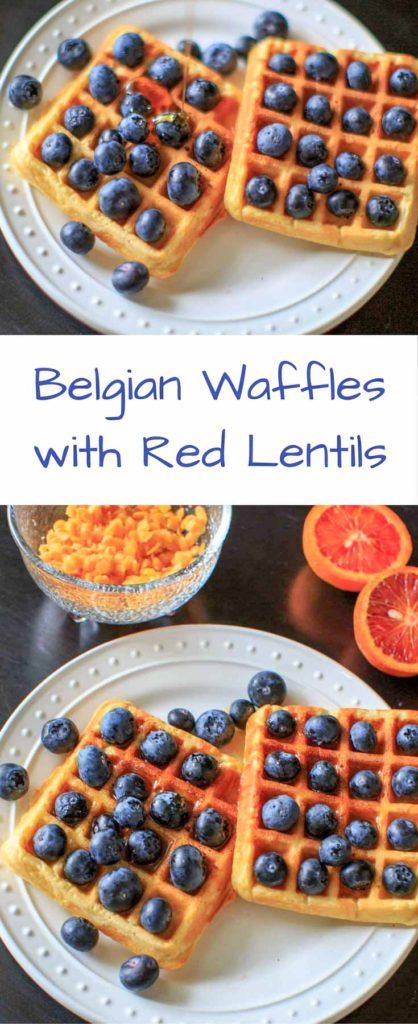 Red Lentil Breakfast Recipes, Red Lentil Breakfast, Red Lentil Omelette, Lentil Waffles, Lentils Pancakes, Red Lentil Waffles, Blueberries Breakfast, Red Lentil Dahl, Hungry Bear