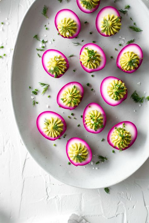 Pickled Beet + Avocado Deviled Eggs — All Purpose Flour Child Sriracha Deviled Eggs, Thanksgiving Deviled Eggs, Southern Deviled Eggs, Devilled Eggs Recipe Best, Deviled Eggs Recipe Classic, Avocado Deviled Eggs, Deviled Eggs Easy, Best Deviled Eggs, Bacon Deviled Eggs