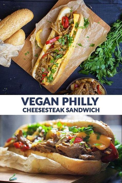 Vegan Philly Cheesesteak, Cheesesteak Sandwich, Cake Vegan, Philly Cheesesteak, Vegan Burgers, Vegan Sandwich, Philly Cheese Steak, Idee Pasto Sano, Vegan Lunch