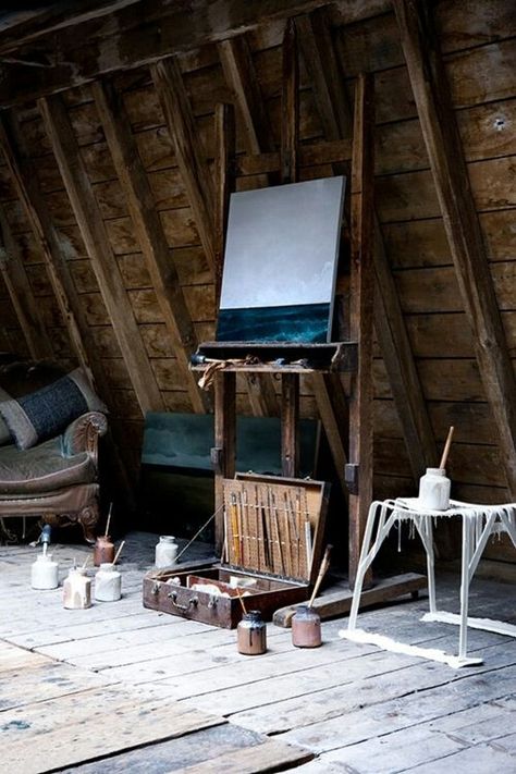 Attic Art Room Attic Space, Decor Studio, Artistic Space, Attic Renovation, Attic Spaces, Attic Remodel, Dream Studio, Attic Rooms, My Art Studio