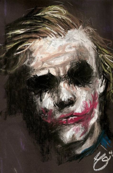 Heath Ledger's Joker - The Dark Knight (2008) Joker Painting, Joker Artwork, Heath Ledger Joker, Joker Wallpapers, Joker Art, Batman Joker, Joker And Harley Quinn, The Joker, Arte Fantasy